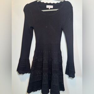 Willow & Wind Black Pointelle Knit Dress, size Small
